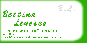 bettina lencses business card